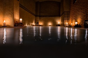 Piscina y velas